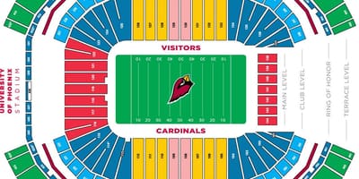 Arizona Кардиналс stadionu xəritə